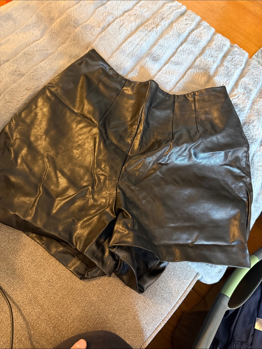 Express Black High-Waist Faux Leather Women's Shorts